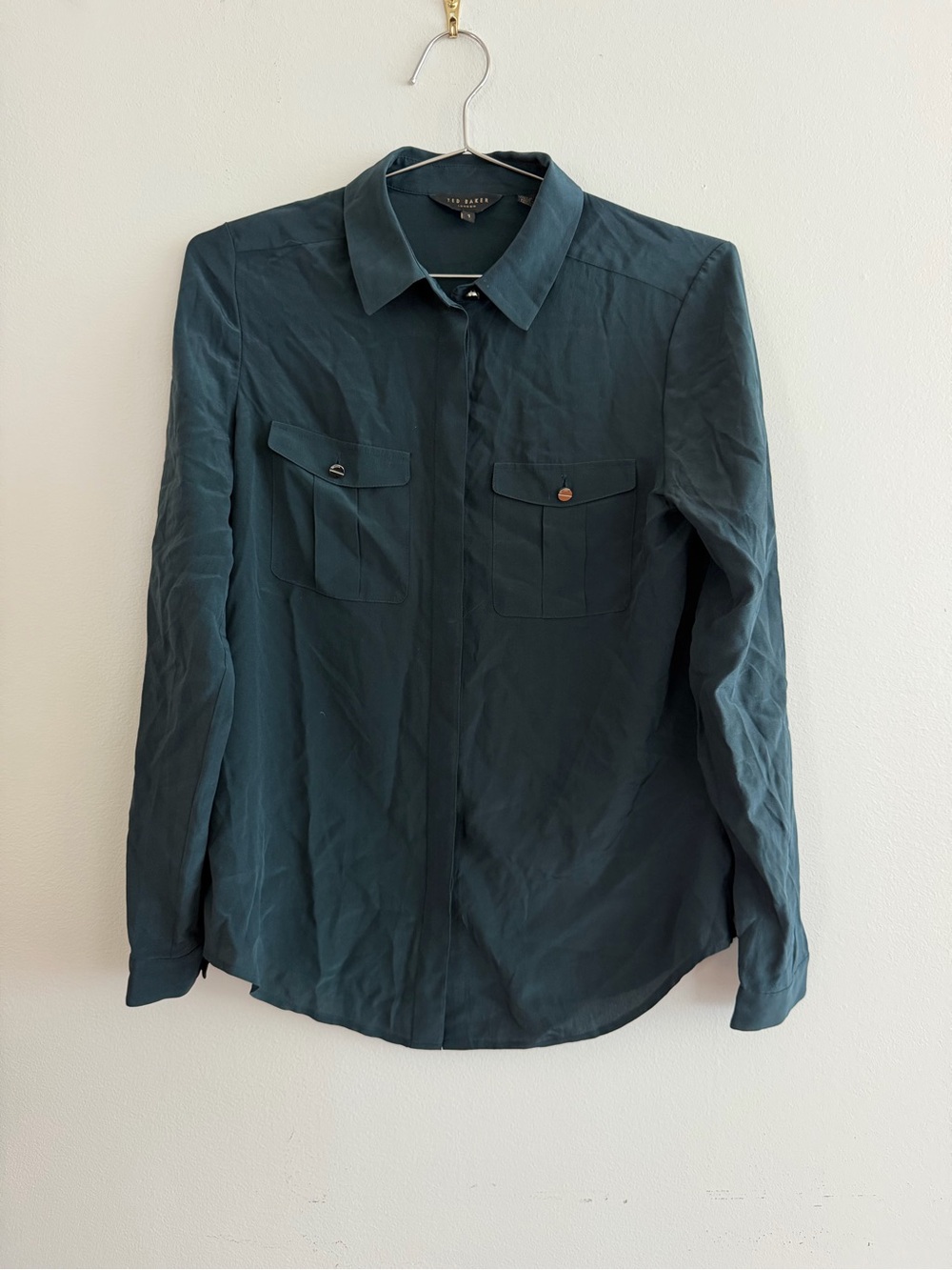TED BAKER BLOUSE SIZE 1 100% SILK